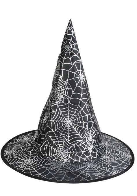Creepy and Cool: Spider Web Printed Witch Hats for Halloween
